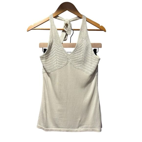 Tops - NWT Ivory Knit Silk Blend Halter Top Small